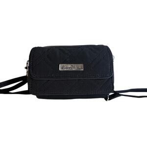 Vera Bradley All-in-One Black Quilted Crossbody Wallet Purse Purse